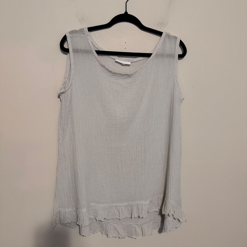 Bryn Walker cotton gauze lightweight flowy tank top S minimalist boho lagenlook‎